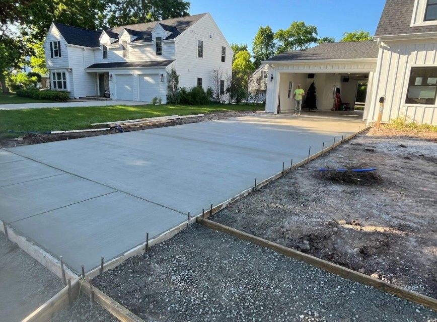 Professional concrete driveway installation in Andover, MA